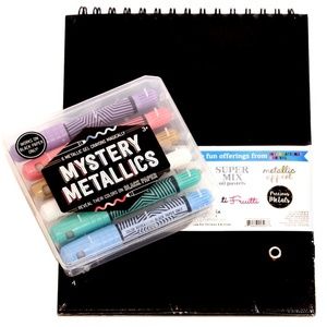 NEW Mystery Metallics Gel Crayons & Sketchbook Set Art Drawing Gift